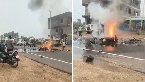 2 Killed As Bike Bursts Into Flames After Head-On Crash With Another 2-Wheeler In Tamil Nadu