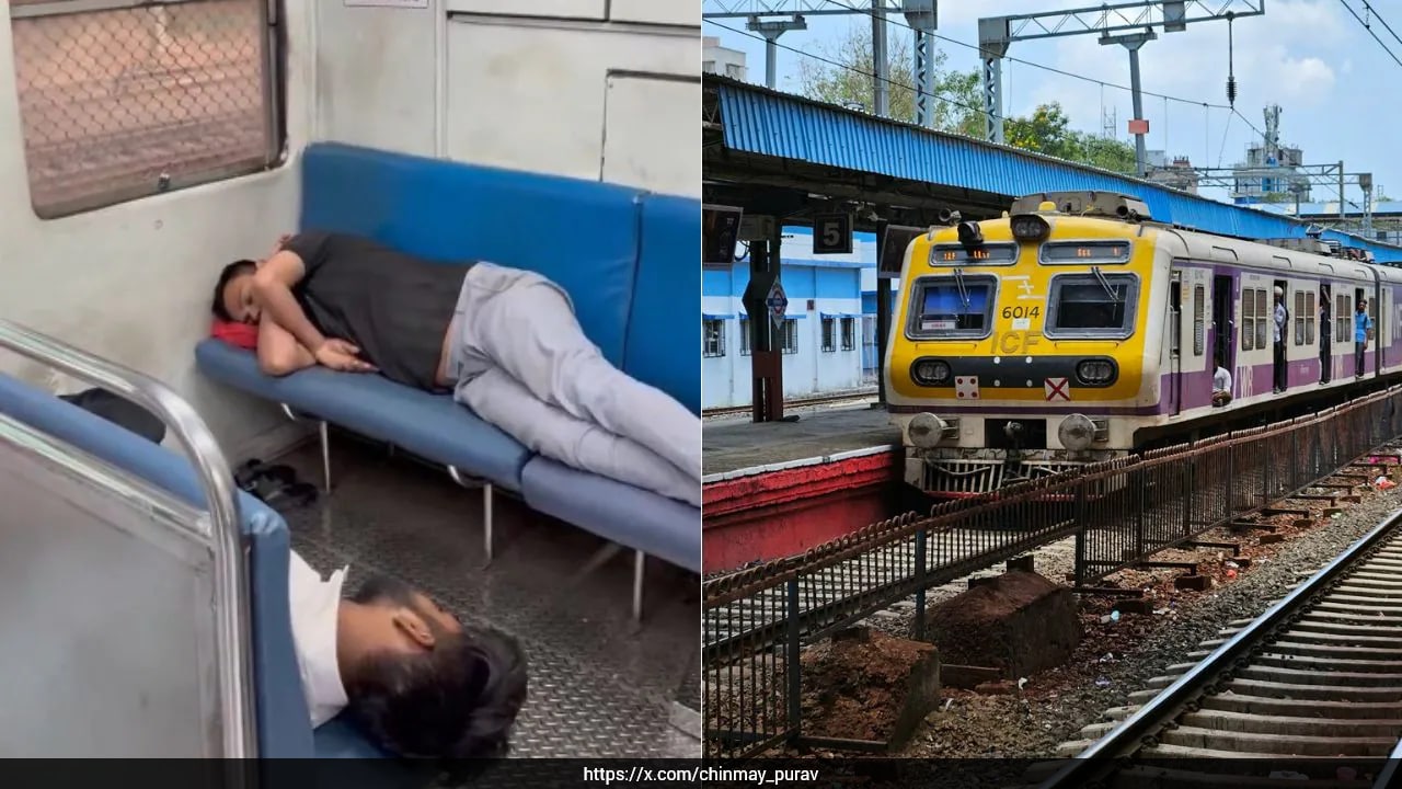Video: Men Sleep On Mumbai Local First-Class Seats, Passenger Complains