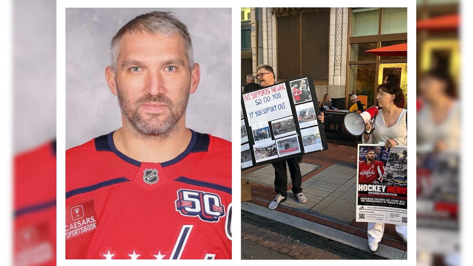 Alex Ovechkins Washington Capitals Home Opener Draws Pro-Ukraine Protesters Alex Ovechkins Washington Capitals Home Opener Draws Pro-Ukraine Protesters