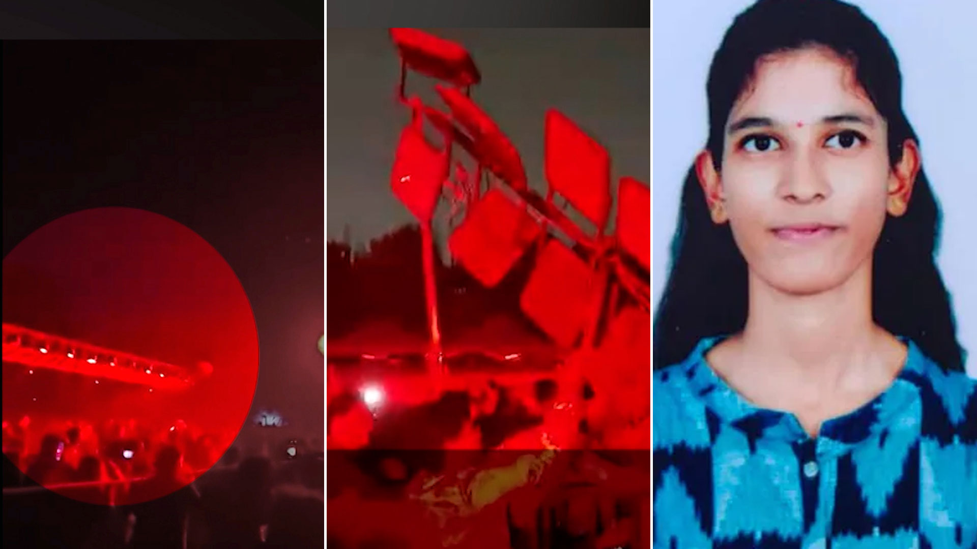 Visuals Show Moment Lighting Stand Collapses At Hyderabad College Event, 1 Killed