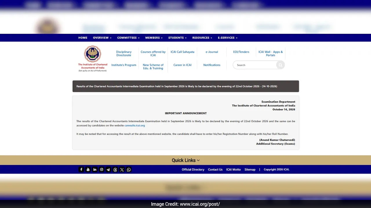 CA Inter September Result Tomorrow; When Will Foundation Results Be Out?