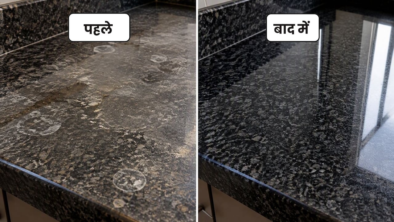 किचन का ग्रेनाइट स्लैब पड़ गया है फीका? 2 मिनट के इस हैक लौटाएं पहले जैसी चमक