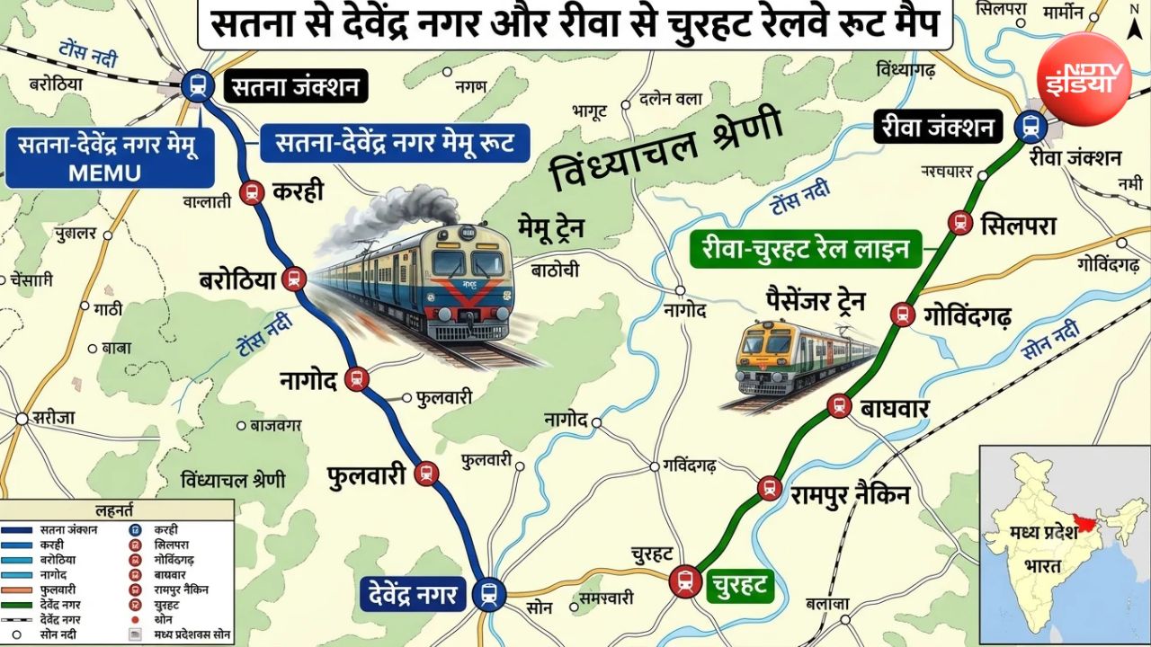 सतना-देवेंद्र नगर और रीवा-चुरहट रेल लाइन चालू, MEMU ट्रेन से 50 KM का किराया 10 रुपये, MP में पूरे बुंदेलखंड क