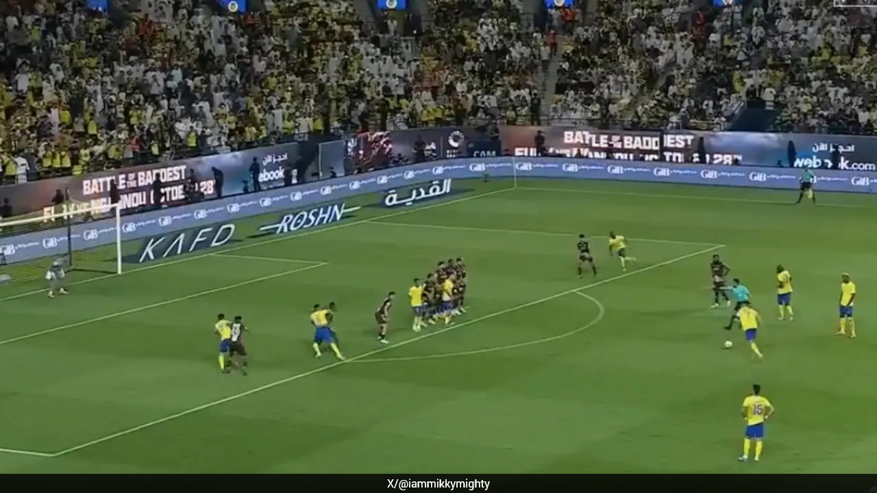 Cristiano Ronaldo Scores Stunning Free-Kick In Hat-trick For Al-Nassr, Goalkeeper Unmoved. Watch