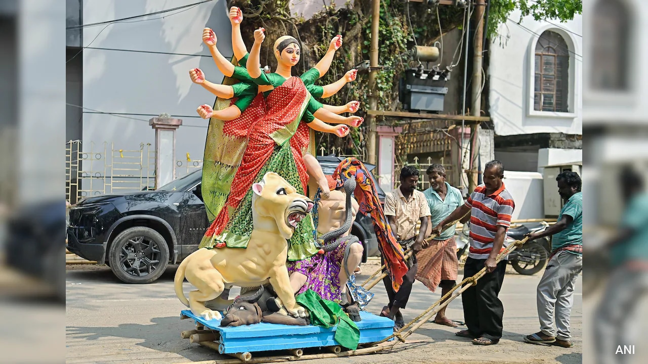 Tension In Hyderabad After Egg Allegedly Thrown During Durga Idol Procession