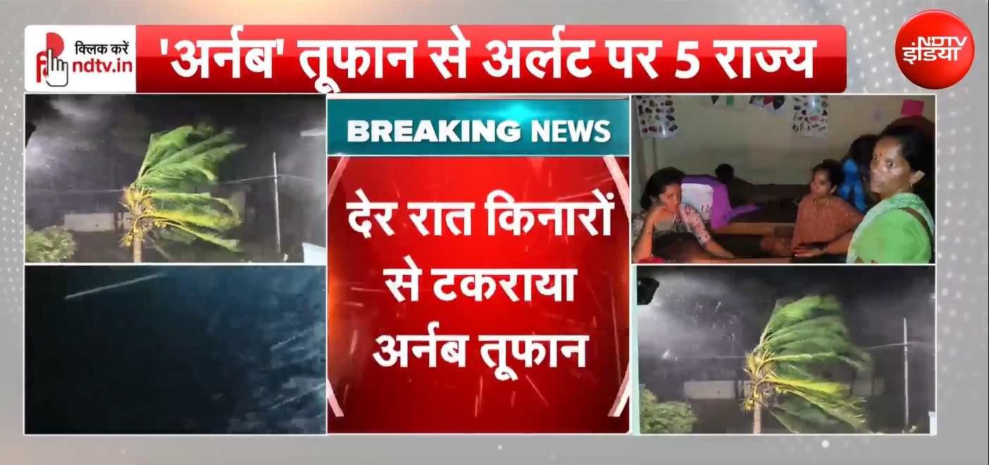 आंध्र तट से टकराया तूफान अर्नब, 135 KM तक रहीं हवाएं, विशाखापत्तनम में पेड़ गिरे, सड़कें जाम