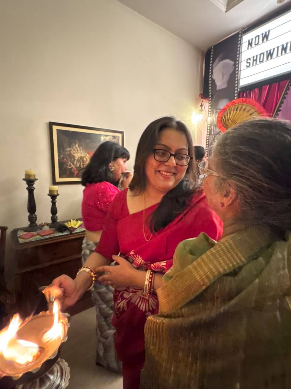 Ananya Ghosh tending to the guests.