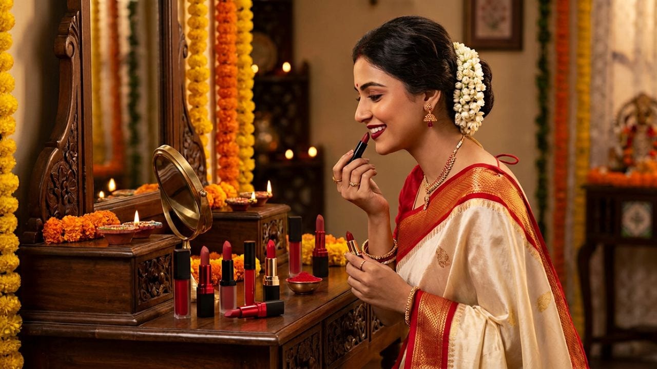 Durga Puja Makeup: पाना है परफेक्ट ट्रेडिशनल लुक, तो Red Lipstick से चेहरे पर आ जाएगी कमाल की शाइन