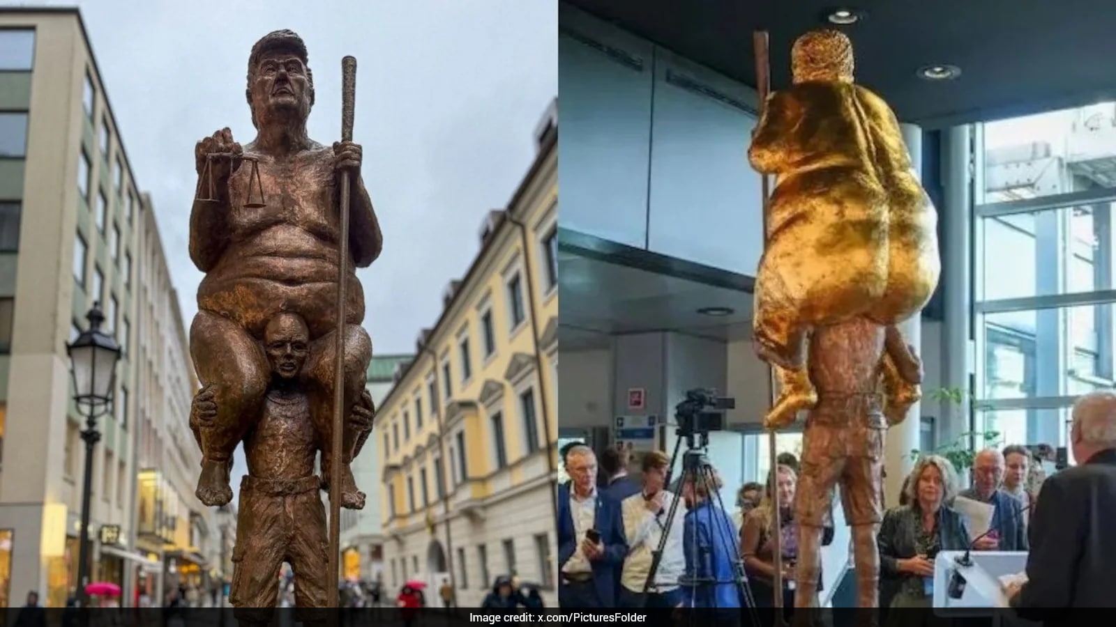 Naked Trump Statue Dubbed 'Orange Plague' On Display At European Parliament