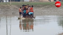 लालू परिवार के 'VIP' गढ़ की बदहाली! राघोपुर में रस्सी के सहारे नदी पार करते हैं छात्र, फाइलों में 'मौसम गुलाबी'
