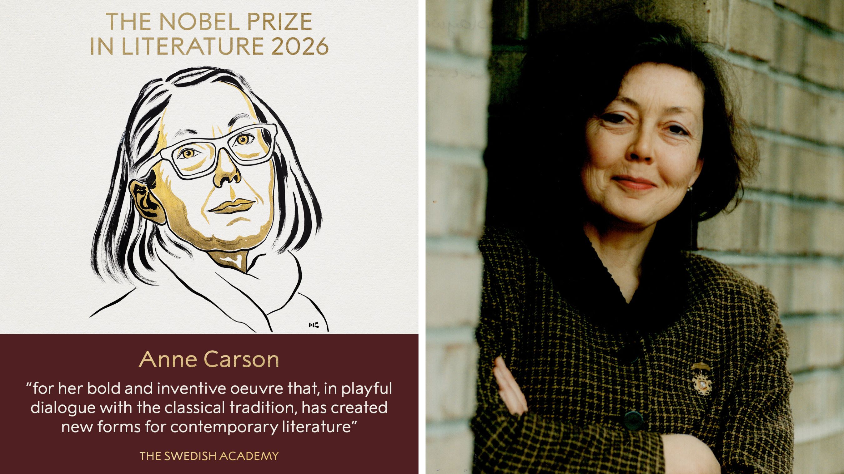 Canadian Poet Anne Carson Awarded Nobel Prize In Literature 2026
