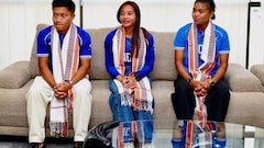 Manipur Chief Minister Felicitates 3 Asian Games Hockey Gold Medallists From State