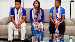 Manipur Chief Minister Felicitates 3 Asian Games Hockey Gold Medallists From State