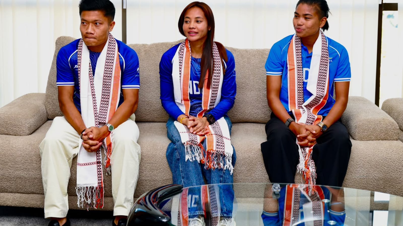 Manipur Chief Minister Felicitates 3 Asian Games Hockey Gold Medallists From State Manipur Chief Minister Felicitates 3 Asian Games Hockey Gold Medallists From State