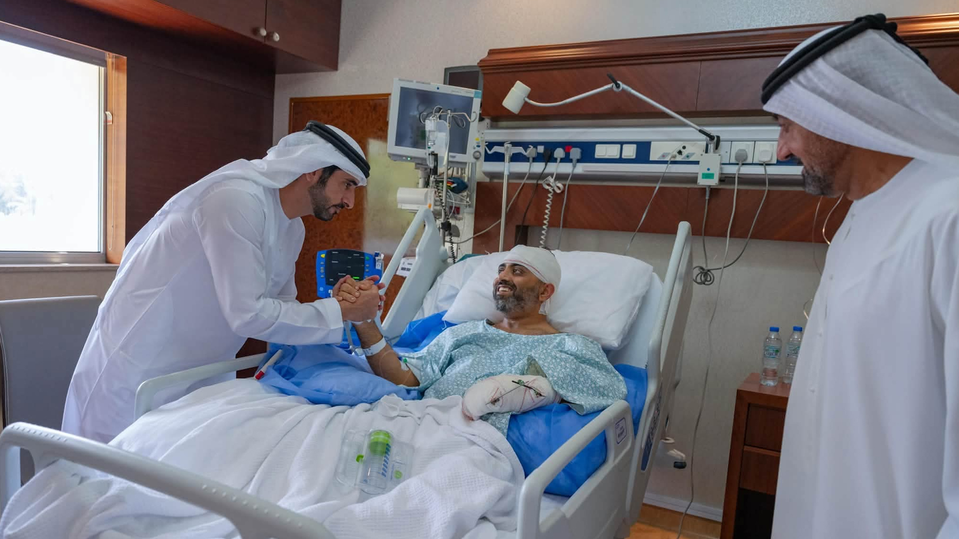 Dubai's Crown Prince Hamdan Meets Captain Smit Machchhar At Hospital