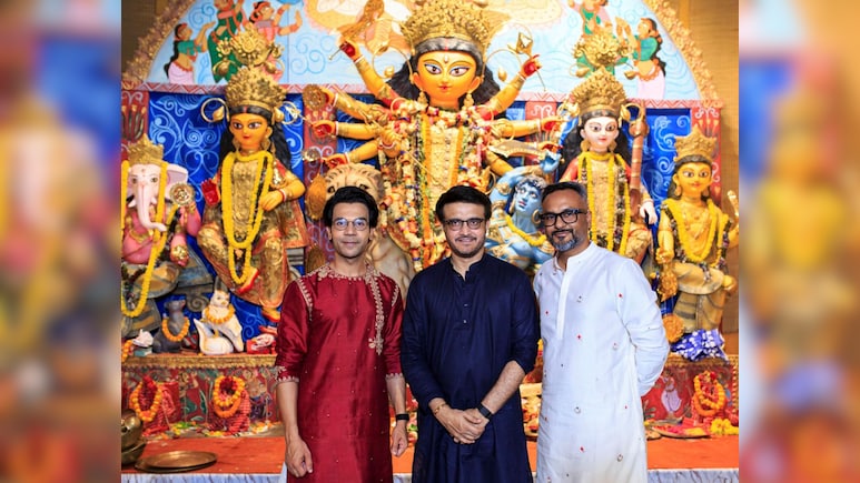 Durga Puja celebrations: Sourav Ganguly takes actor Rajkummar Rao Pandal hopping in Kolkata