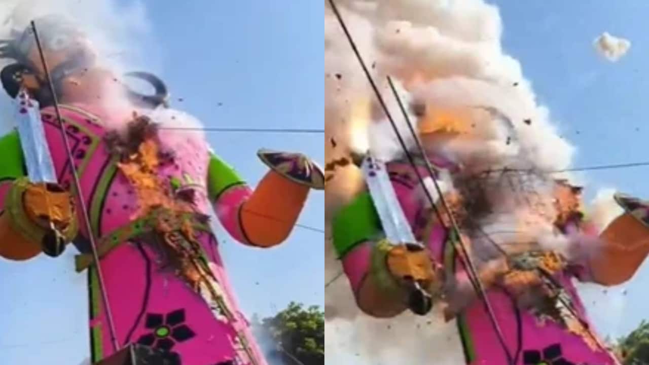 दिल्ली में वक्त से पहले हुआ रावण दहन, शार्ट सर्किट से बड़ा हादसा होते होते बचा, अब नए रावण का हुआ इंतजाम
