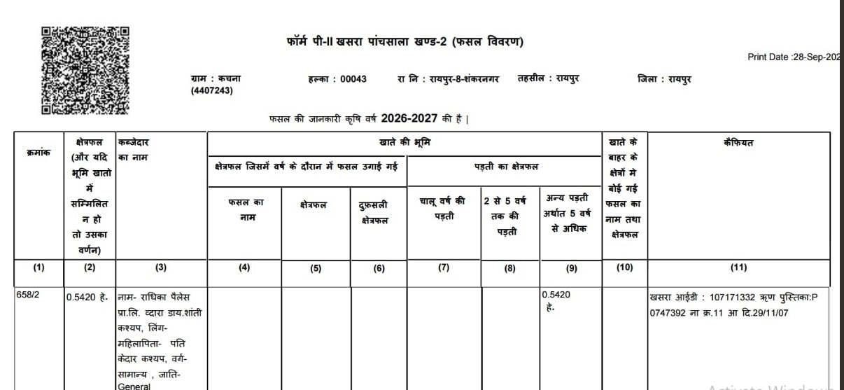 The document showing general category status against Chhattisgarh Minister Kedar Kashyaps wife The document showing general category status against Chhattisgarh Minister Kedar Kashyaps wife