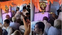 मुंबई लोकल में चलता-फिरता 'मंदिर', ट्रेन में मां दुर्गा की आरती कर रहे यात्री, सुरक्षा पर सवाल