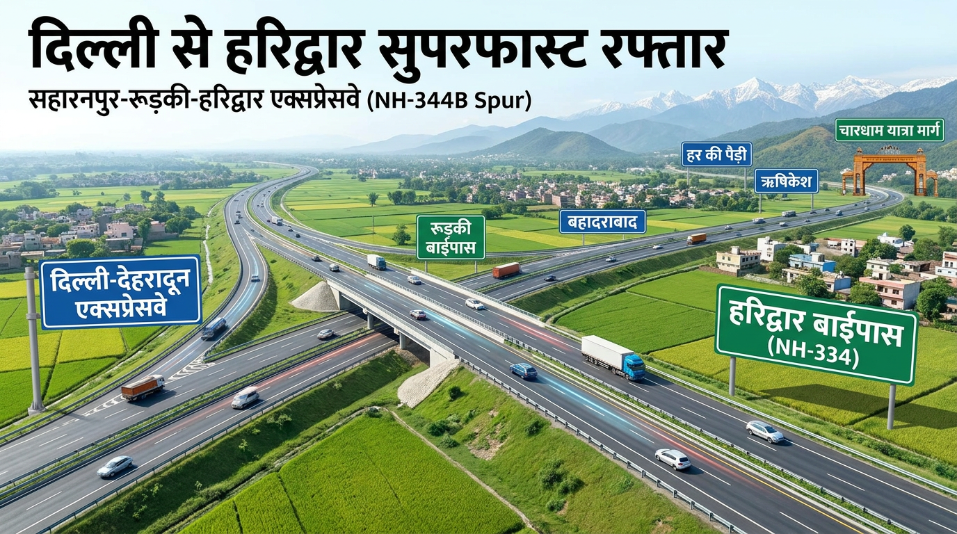 दिल्ली से डेढ़ घंटे में हरिद्वार-ऋषिकेश, 51 KM का सहारनपुर-रूड़की-हरिद्वार एक्सप्रेसवे 2 महीने में चालू होगा
