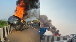 4 Dead, 1 Injured As EV Catches Fire After Hitting Divider In Andhra