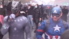 Avengers Assemble: Black Panther, Captain America In France Protests. Watch