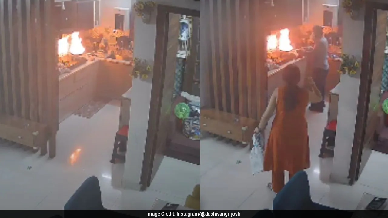 Watch: Heroic Delivery Agent Puts Out Kitchen Fire During Parcel Delivery