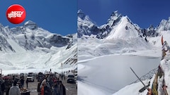 आदि कैलाश में जम गया पार्वती कुंड, ओम पर्वत पर बिछी बर्फ की चादर; शून्य से नीचे तापमान, टूरिस्ट रोमांचित