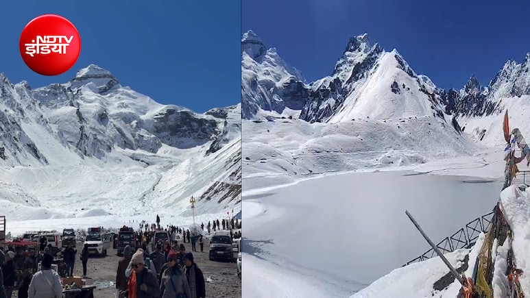 आदि कैलाश में जम गया पार्वती कुंड, ओम पर्वत पर बिछी बर्फ की चादर; शून्य से नीचे तापमान, टूरिस्ट रोमांचित