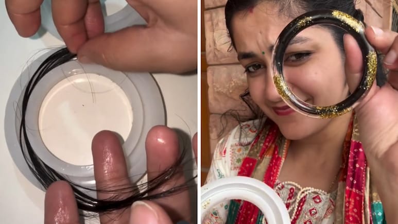 Karwa Chauth पर पत्नी के बालों की ये यूनिक चुड़िया दें तोहफे में, देखिए कैसे बनती हैं हेयर बैंगल्स