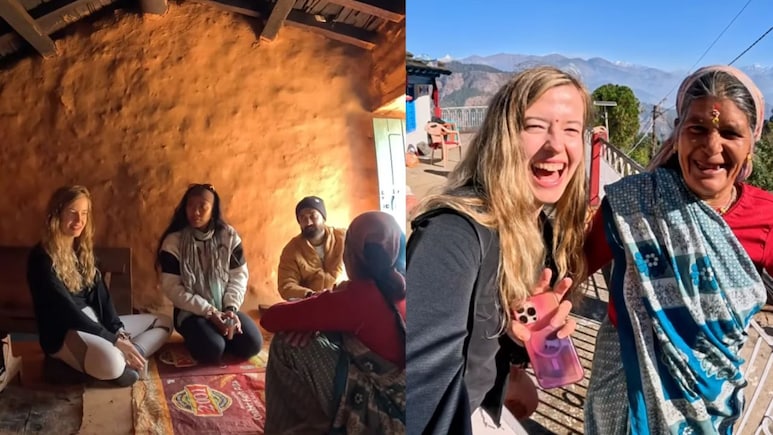 हिमालय के गांव में बने घर देखने पहुंची विदेशी लड़कियां, बोली- ये मुलाकात मेरी जिंदगी बदल देगी