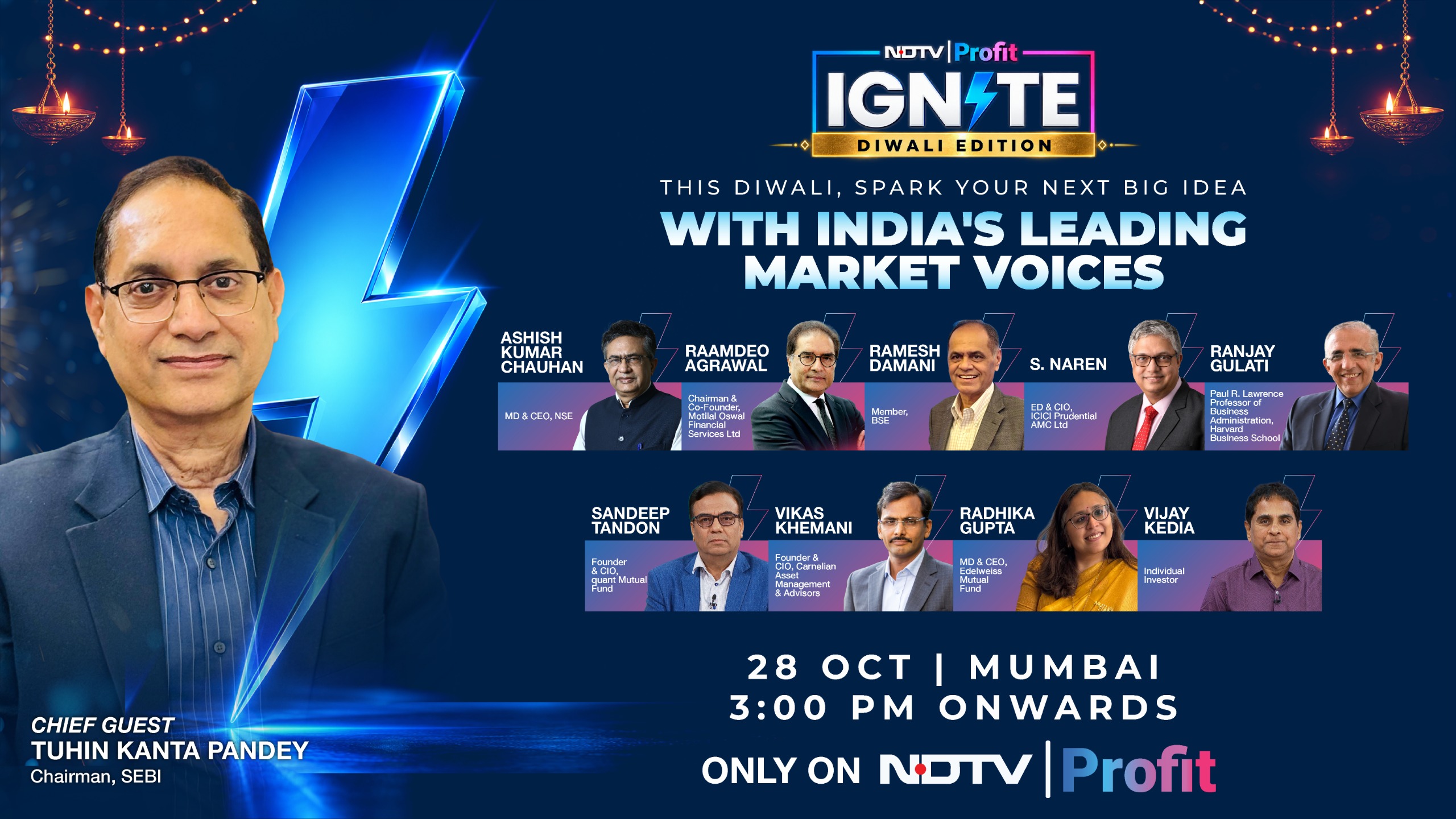 India's Market Leaders To Decode The New Samvat At NDTV Profit Ignite In Mumbai On 28 October India's Market Leaders To Decode The New Samvat At NDTV Profit Ignite In Mumbai On 28 October