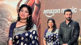 Sai Pallavi Flaunts The Beauty Of Banarasi Weaves In A Navy Blue Saree At <i>Ramayana</i> Event In Chennai