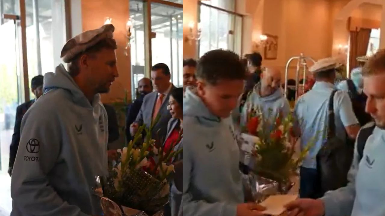 VIDEO: पाकिस्तान पहुंचते ही इंग्लिश खिलाड़ियों का खास स्वागत, सिर पर सजाई पश्तून टोपी, तस्वीरों ने खींचा ध्यान