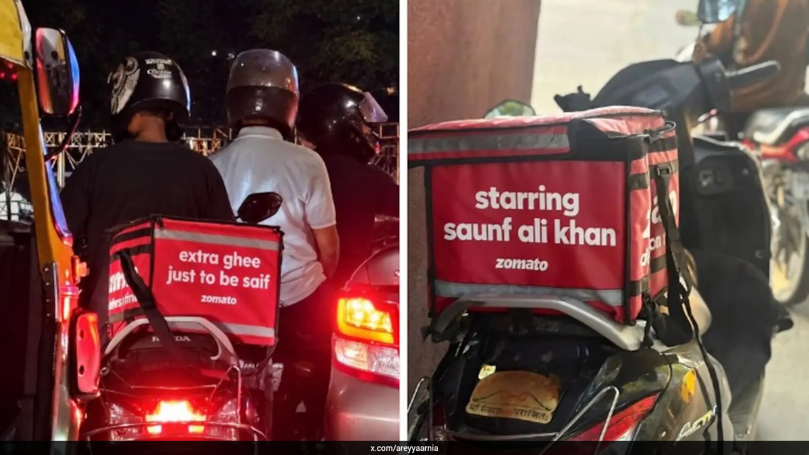 Zomato Uses Saif Ali Khan's Viral Ghee Moment for Pun-Filled Delivery Bags Campaign