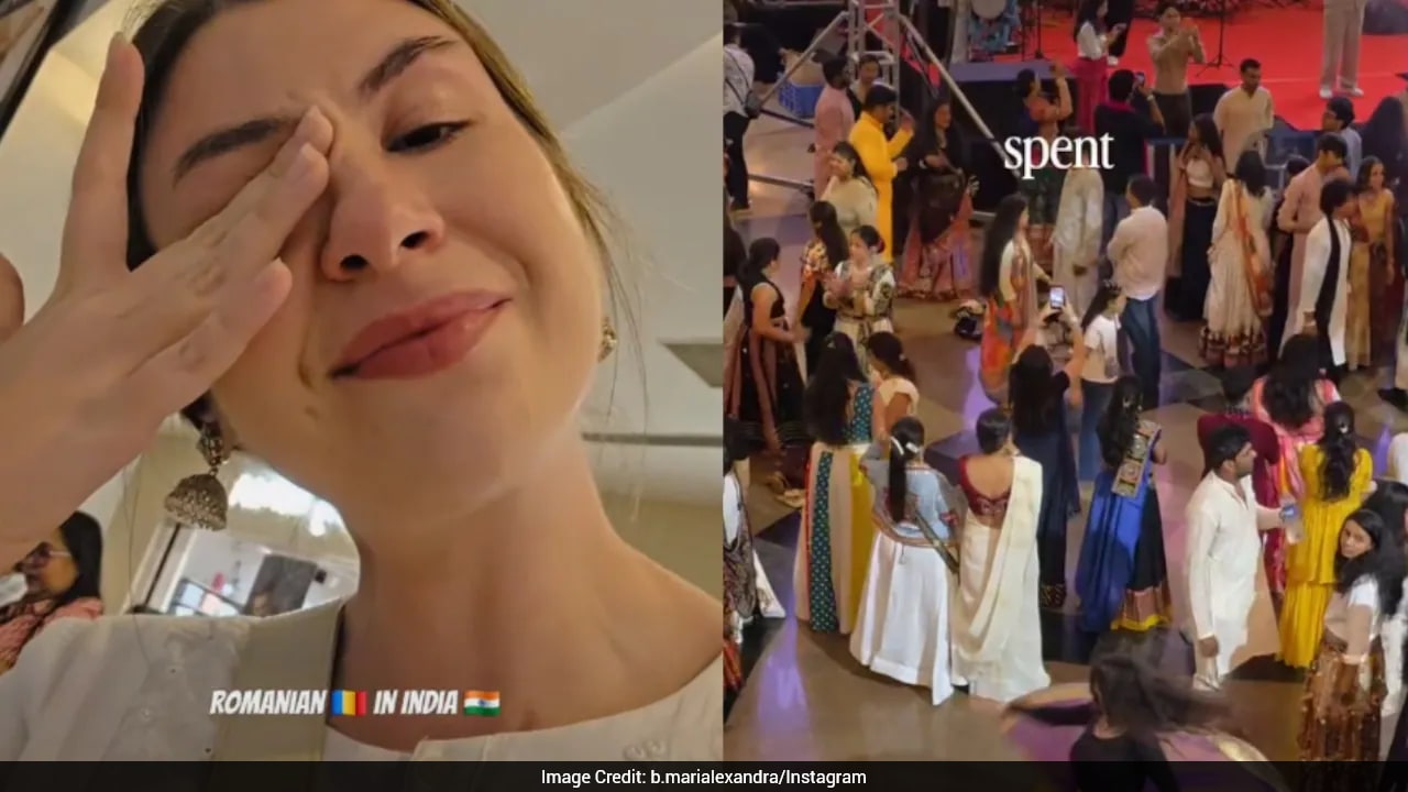 Romanian tourist gets emotional watching Navratri Garba celebrations in Mumbai mall
