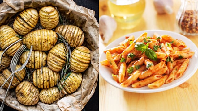 100 grams of pasta has nearly 350 calories, while 100 grams of baked potato has approximately 95 calories