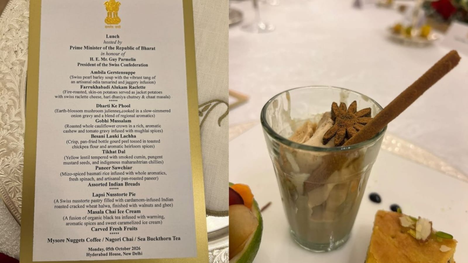 From Dharti Ke Phool To Masala Chai Ice Cream: Full Lunch Menu Hosted By PM Modi For Swiss President