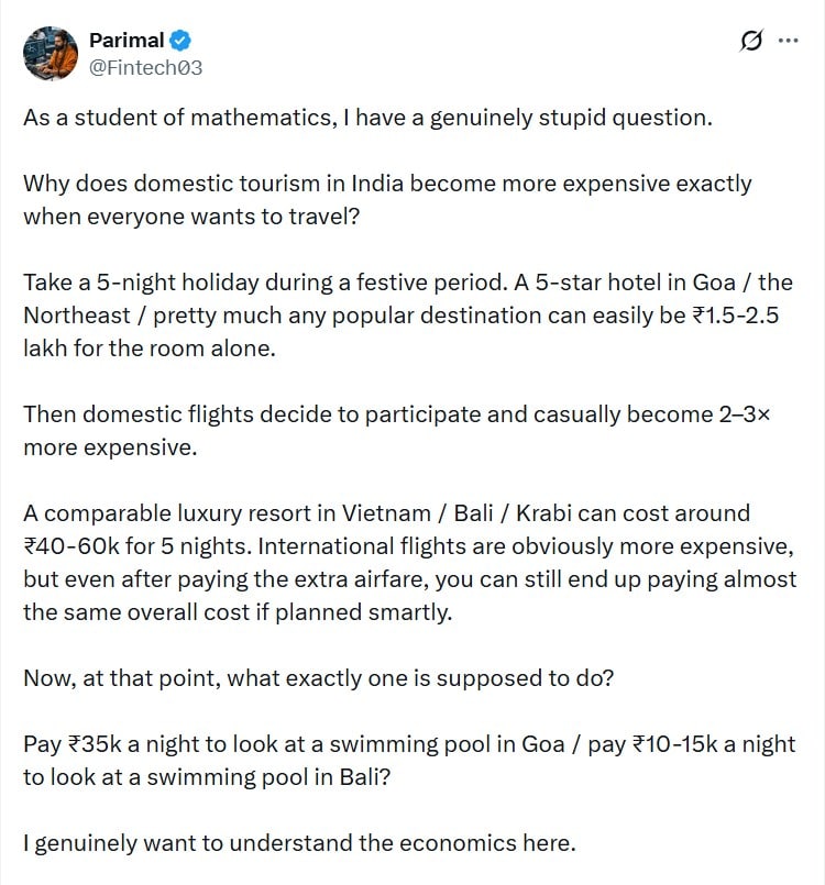 Indian Man Explains Foreign Holiday Is Cheaper Than Goa Bali Vietnam Indian Man Explains Foreign Holiday Is Cheaper Than Goa Bali Vietnam