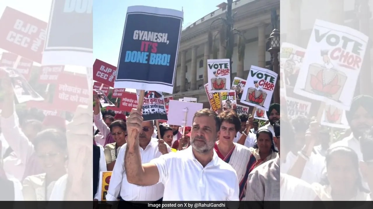 "Gyanesh, It's Done, Bro": Rahul Gandhi As He Leads March To Election Commission's Office