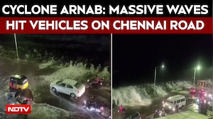 Cyclone Arnab: Massive Waves Crash Onto Chennai's Ennore Expressway