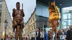 Naked Trump Statue Dubbed 'Orange Plague' On Display At European Parliament