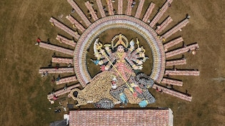 Adani Cement Marks Navratri With A 15,000-Bag Aerial Tribute To Maa Durga