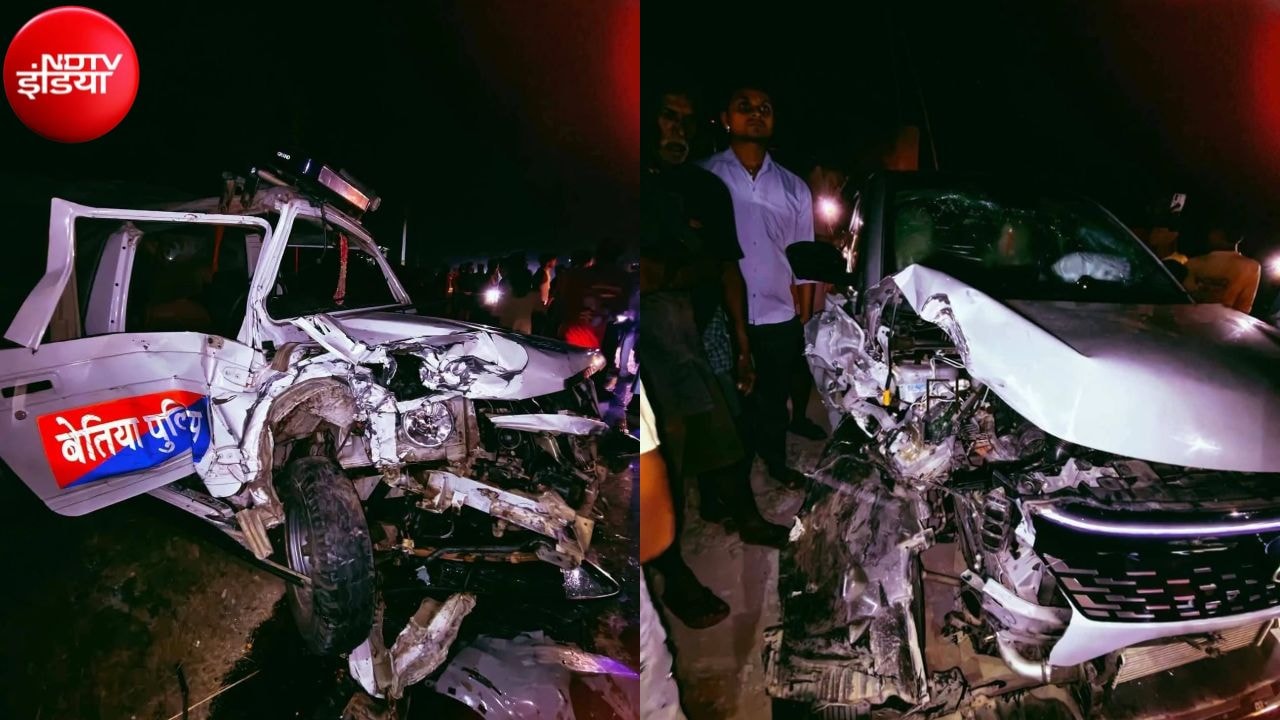 बेतिया में पुलिस जिप्सी और कार की आमने-सामने टक्कर, चालक की मौत; SI समेत कई घायल
