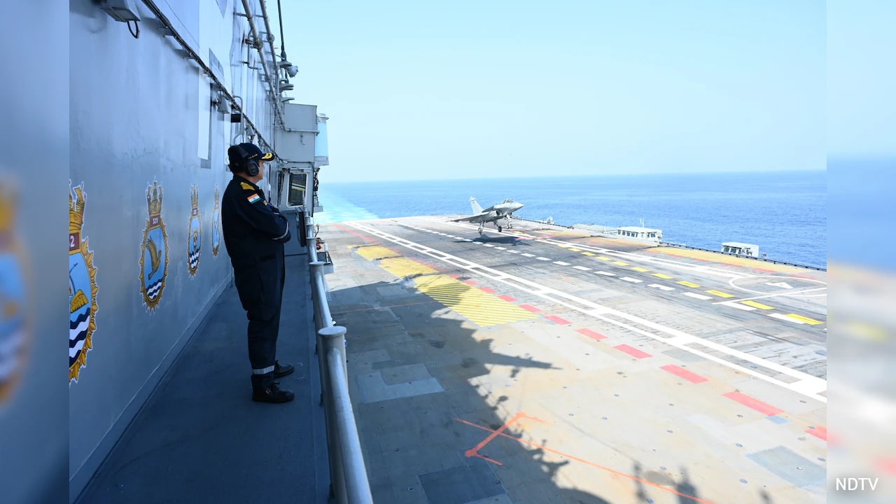 Video: Rafale Marine Jet Touches Down On INS Vikrant For First Time
