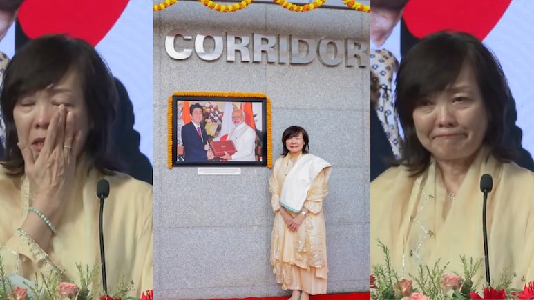 "Deeply Moved": Video Shows Akie Abe Getting Emotional At Shinzo Abe Memorial In Varanasi