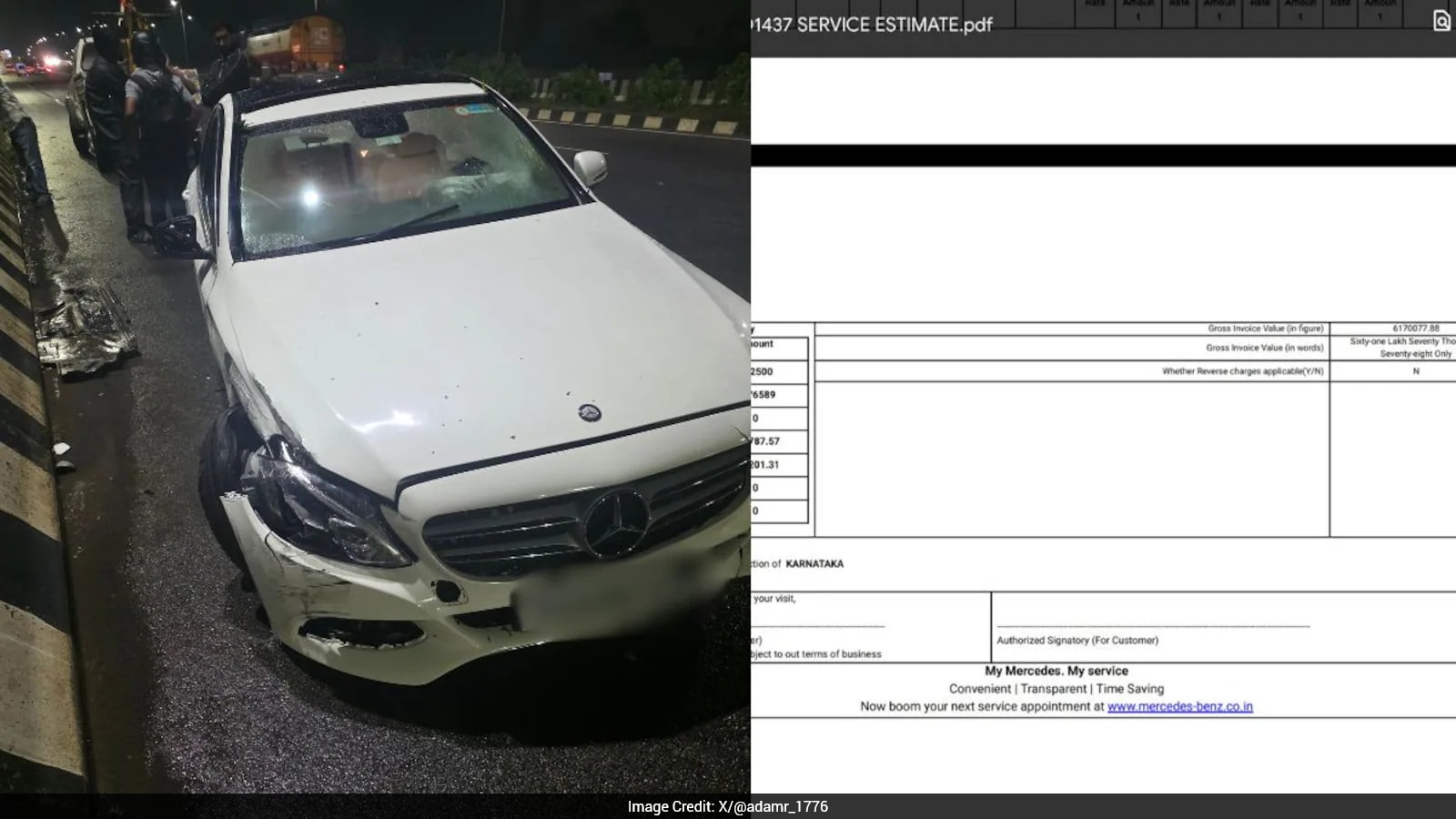 Bengaluru Techie Receives Rs 61 Lakh Repair Estimate for Mercedes-Benz After Crash