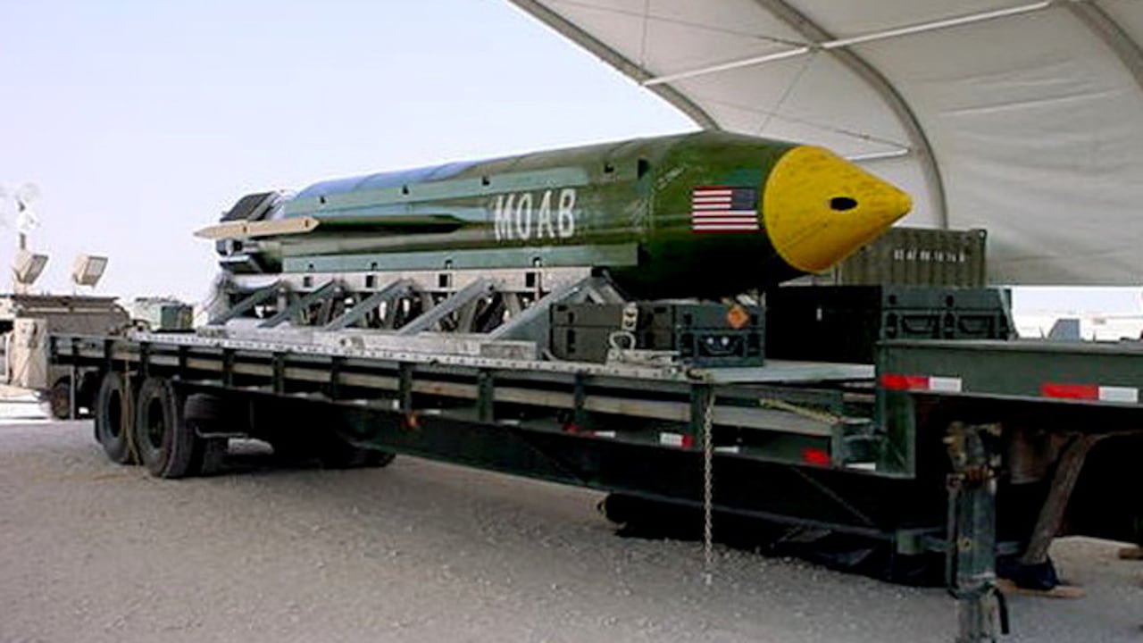 The GBU-43/B Massive Ordnance Air Blast (MOAB) bomb is pictured in this undated photo
