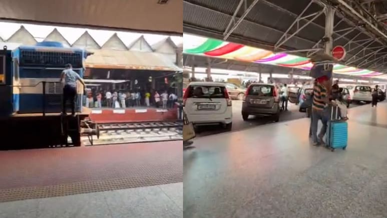 Ever Seen Cars Parked Beside Trains? This Unusual Sight At Howrah Junction Is Going Viral