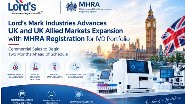 Lord's Mark Industries Advances UK & Allied Countries Expansion With MHRA Registration For IVD Portfolio